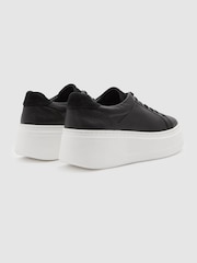 Reiss Black Connie Platform Leather Trainers - Image 4 of 5