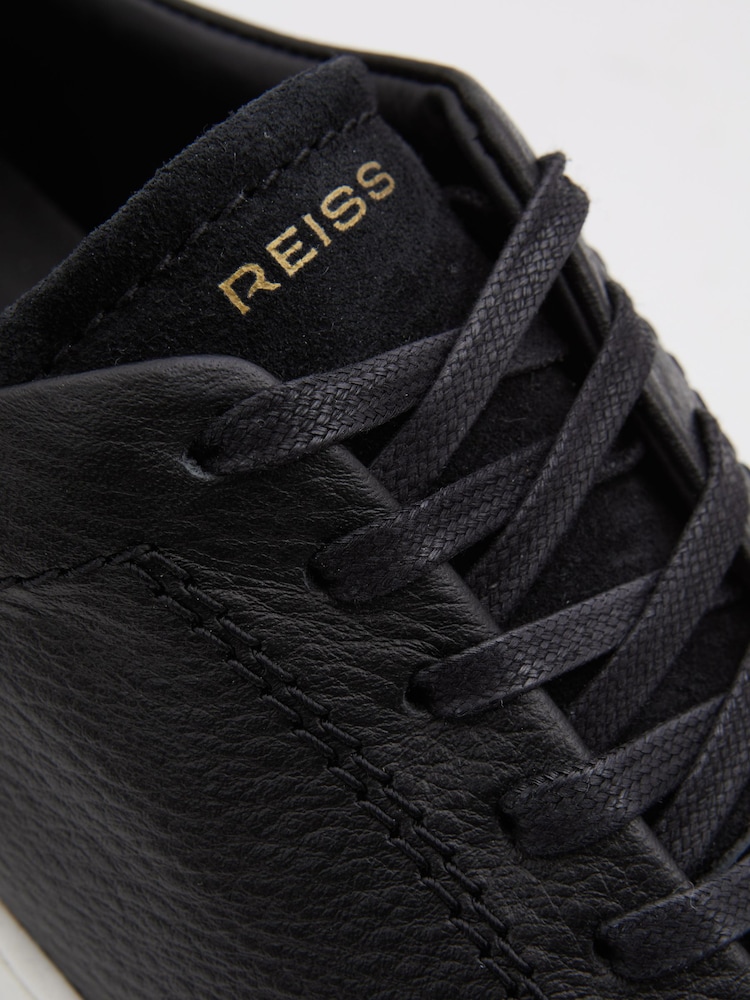 Reiss Black Connie Platform Leather Trainers - Image 5 of 5