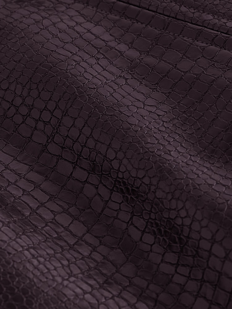 Brown Faux Leather Knee Skirt - Image 7 of 7