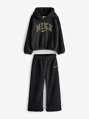 Nike Black Little Kids Swoosh Spirit Cosy Teddy Fleece Tracksuit - Image 1 of 1