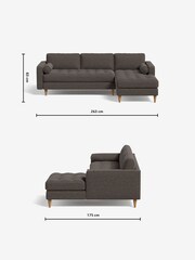 MADE.COM Basket Weave Mocha Scott Right Hand Facing Corner Sofa - Image 4 of 4