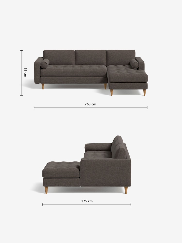 MADE.COM Basket Weave Mocha Scott Right Hand Facing Corner Sofa - Image 4 of 4