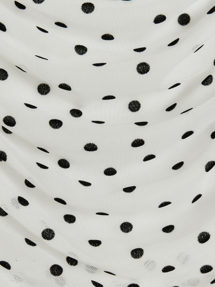 River Island White Spot Ruched Bardot Top - Image 4 of 4