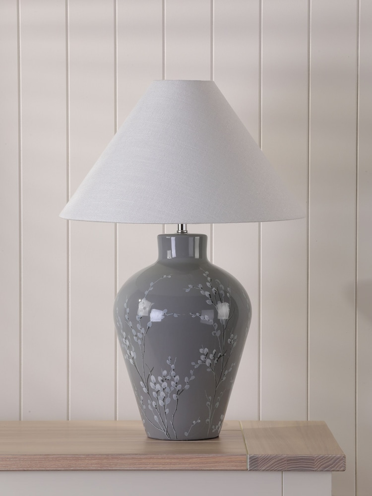 Laura Ashley Grey Pussywillow Table Lamp - Image 2 of 4