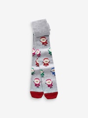 Grey Santa Cotton Rich Christmas Character Tights - Image 1 of 1