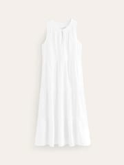 Boden White 100% Cotton Double Cloth Maxi Tiered Dress - Image 7 of 7