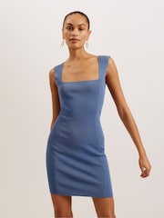 Ted Baker Blue Imojenn Knitted Bodycon Mini Dress - Image 4 of 5