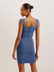 Ted Baker Blue Imojenn Knitted Bodycon Mini Dress - Image 5 of 5