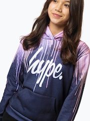 Hype. Girls Multi Dark Pastel Drips Black Hoodie - Image 3 of 4