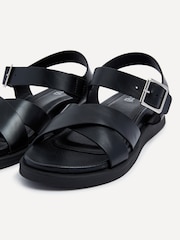 Linzi Black Alanis Front Cross-Over Flatform Sandals - Image 4 of 5