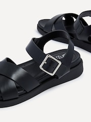 Linzi Black Alanis Front Cross-Over Flatform Sandals - Image 5 of 5