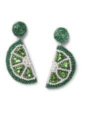 Aela Green Lime Jewelled Earrings - Image 1 of 2