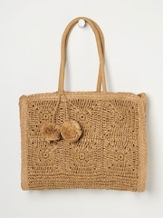 FatFace Natural Straw Bag - Image 1 of 2