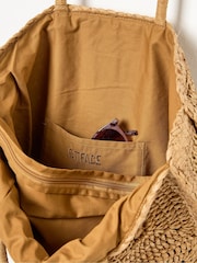 FatFace Natural Straw Bag - Image 2 of 2