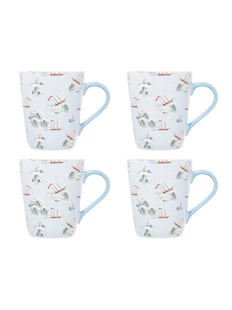 Cath Kidston Set of 4 Blue Stanley Mugs - Image 2 of 4