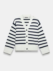 Mint Velvet White Striped Boxy Cardigan - Image 3 of 4