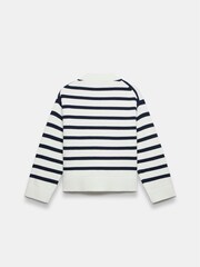 Mint Velvet White Striped Boxy Cardigan - Image 4 of 4