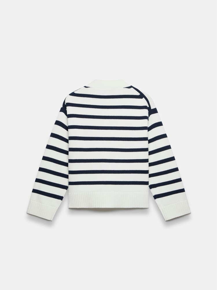Mint Velvet White Striped Boxy Cardigan - Image 4 of 4