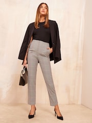 Friends Like These Brown Check Tailored Ankle Grazer Trousers Co Ord Suit - Image 2 of 4