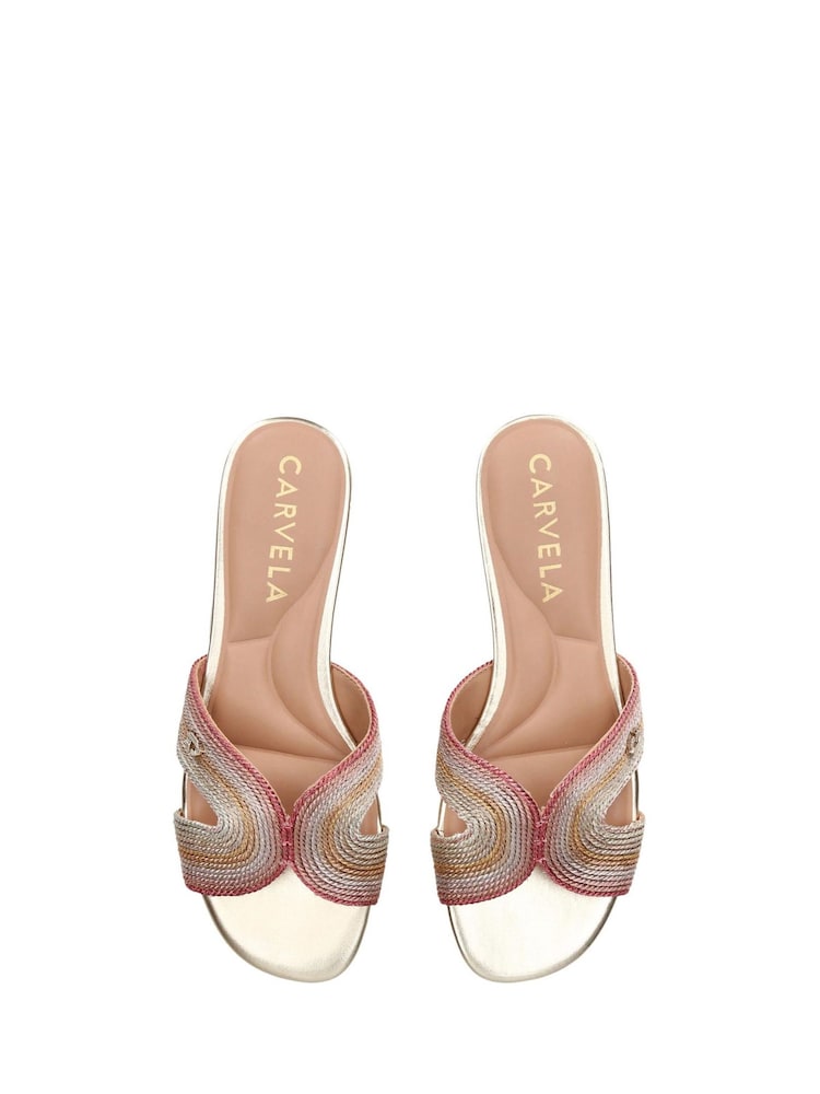 Carvela Chrome Gala Mule Jewel Sandals - Image 3 of 5