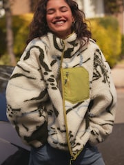Lime Green Reversible Teddy Borg Floral Jacket - Image 2 of 9