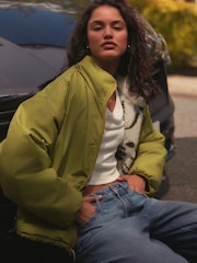 Lime Green Reversible Teddy Borg Floral Jacket - Image 3 of 9