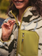 Lime Green Reversible Teddy Borg Floral Jacket - Image 4 of 9