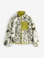 Lime Green Reversible Teddy Borg Floral Jacket - Image 5 of 9