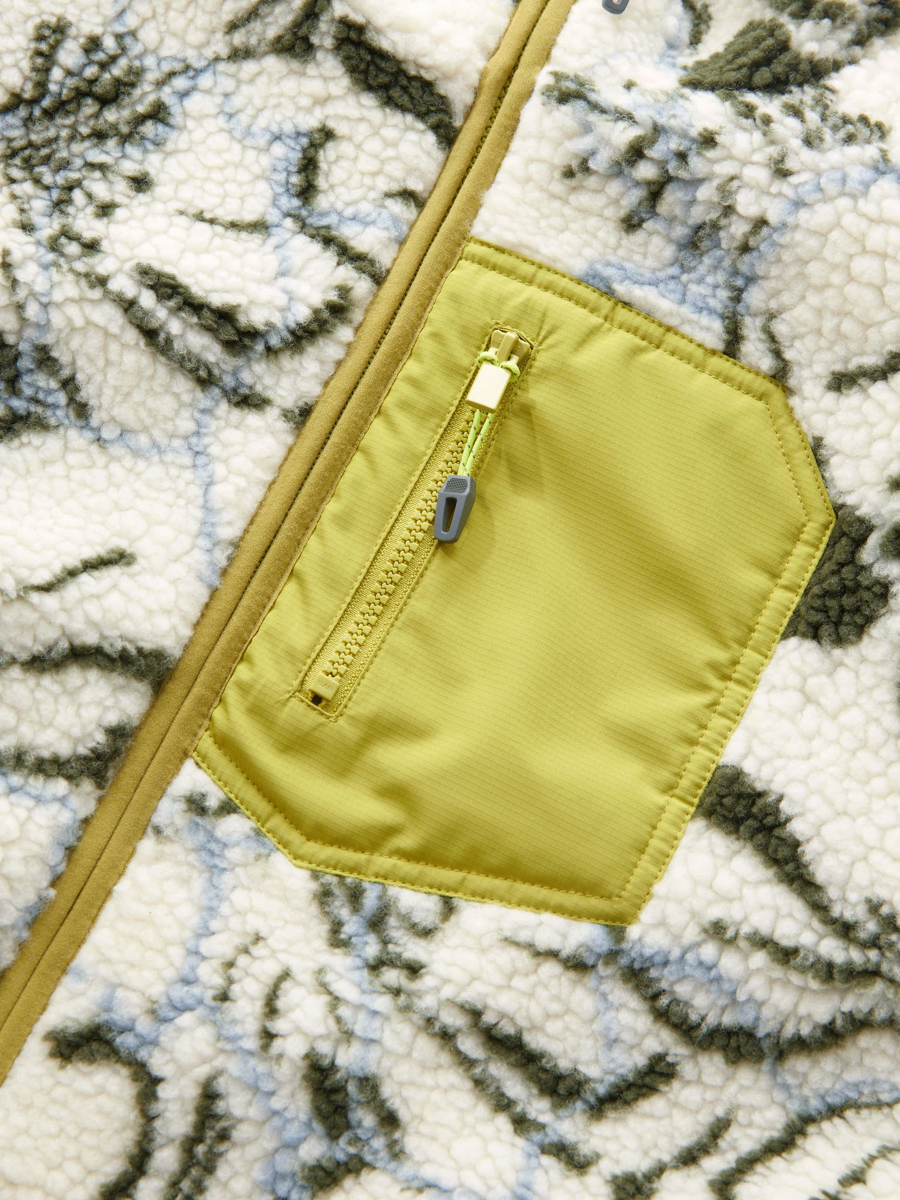 Buy Lime Green Reversible Teddy Borg Floral Jacket from Next