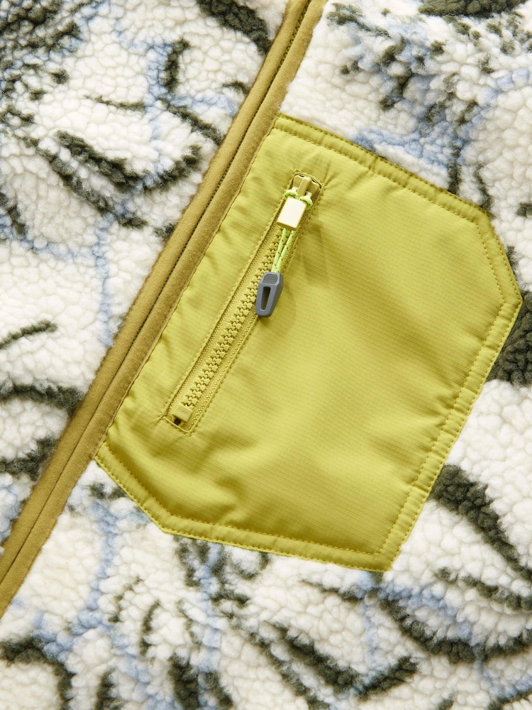 Lime Green Reversible Teddy Borg Floral Jacket - Image 9 of 9