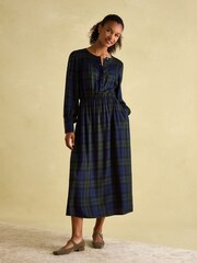 Joules Felicity Blue Smocked Midi Dress - Image 3 of 5
