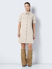 Кремовый - NOISY MAY 100% Cotton Utility Denim Dress - Image 1 of 2