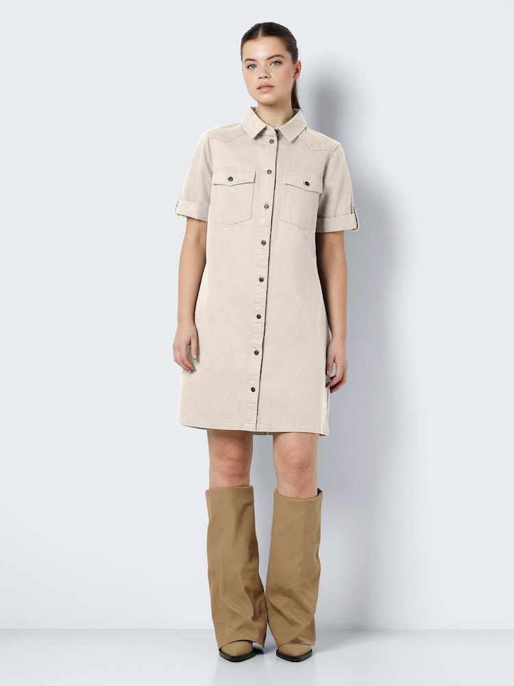 Кремовый - NOISY MAY 100% Cotton Utility Denim Dress - Image 1 of 2