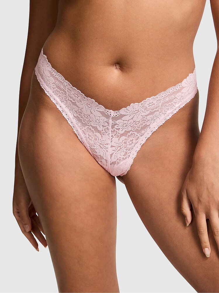 Victoria's Secret PINK Pink Tulip Brazilian Floral Lace Knickers - Image 1 of 3
