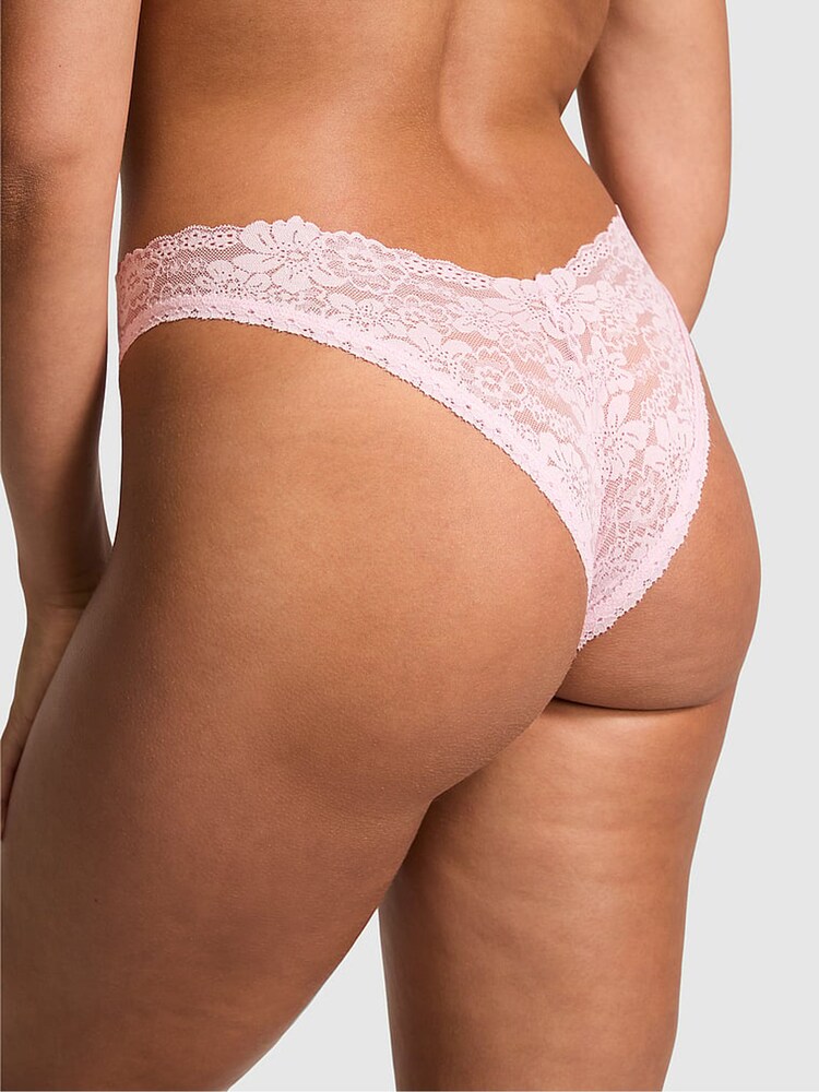 Victoria's Secret PINK Pink Tulip Brazilian Floral Lace Knickers - Image 2 of 3