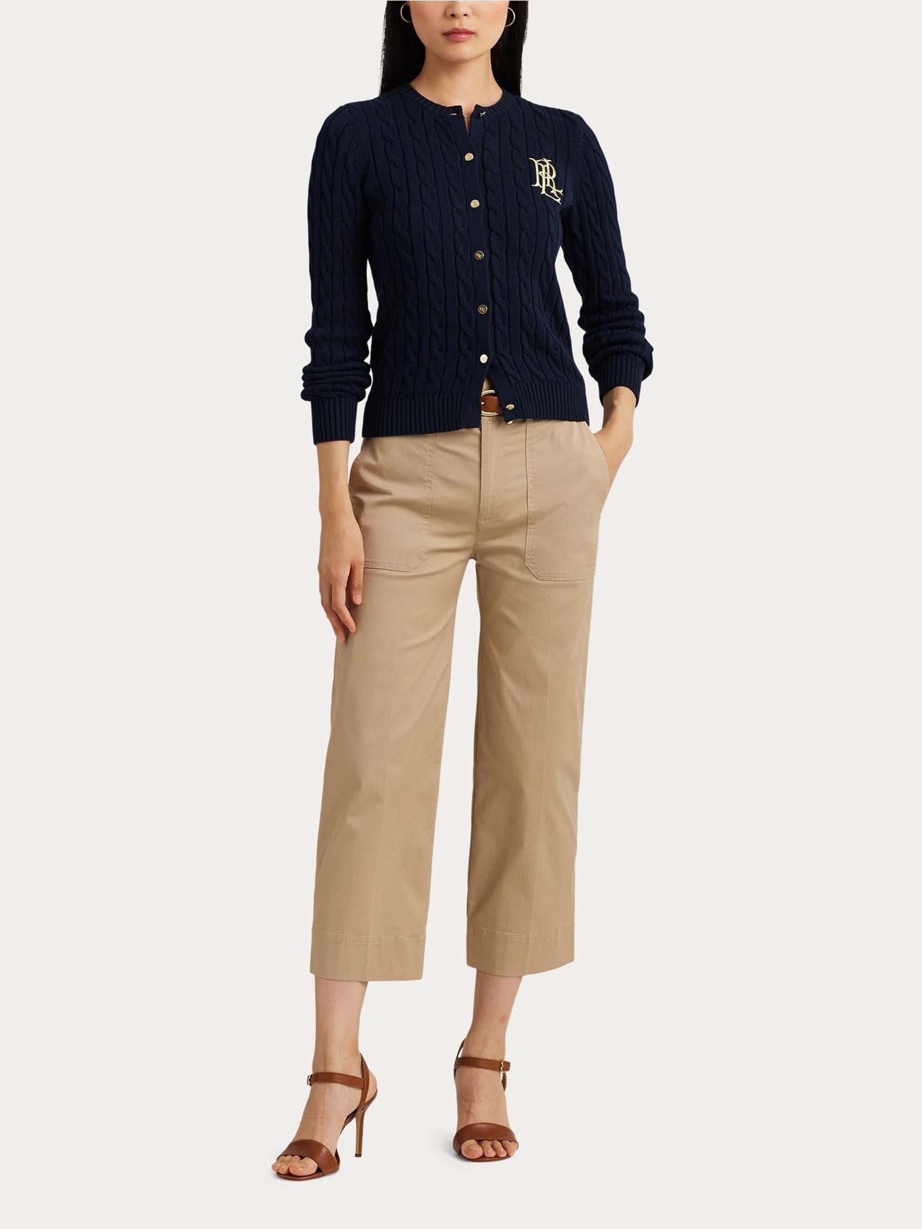 Buy Lauren Ralph Lauren Navy Blue Ralhan Cable Knit Cotton