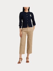 Темно-синий - Кардиган с узором "косичка" и логотипом Lauren Ralph Lauren Ralhan - Image 8 of 9