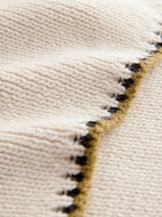 White Ecru Co-ord Soft Touch Knitted Scarf - Image 6 of 6