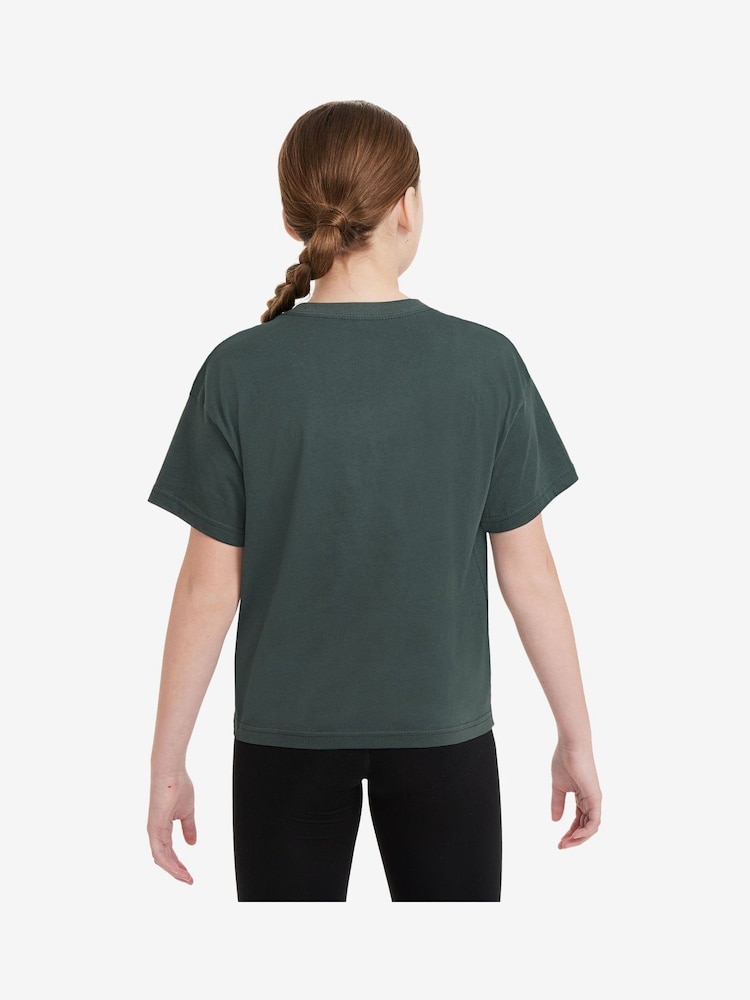 Nike Vintage Green Varsity Logo Boxy 100% Cotton T-Shirt - Image 2 of 3