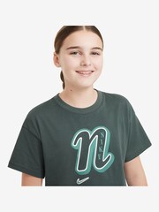 Nike Vintage Green Varsity Logo Boxy 100% Cotton T-Shirt - Image 3 of 3