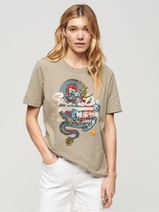 Superdry Green 100% Cotton Tokyo Relaxed T-Shirt - Image 1 of 6