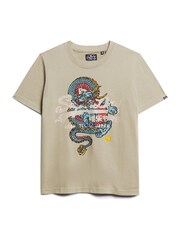 Superdry Green 100% Cotton Tokyo Relaxed T-Shirt - Image 4 of 6