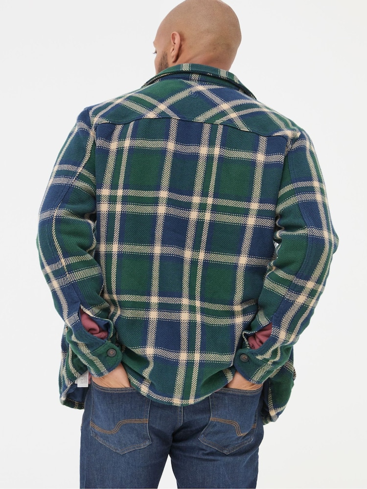 FatFace Ryton Dark Green Check Overshirt - Image 2 of 5 FatFace Ryton Dark Green Check Overshirt - Image 2 of 5