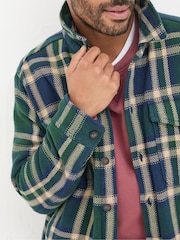 FatFace Ryton Dark Green Check Overshirt - Image 4 of 5
