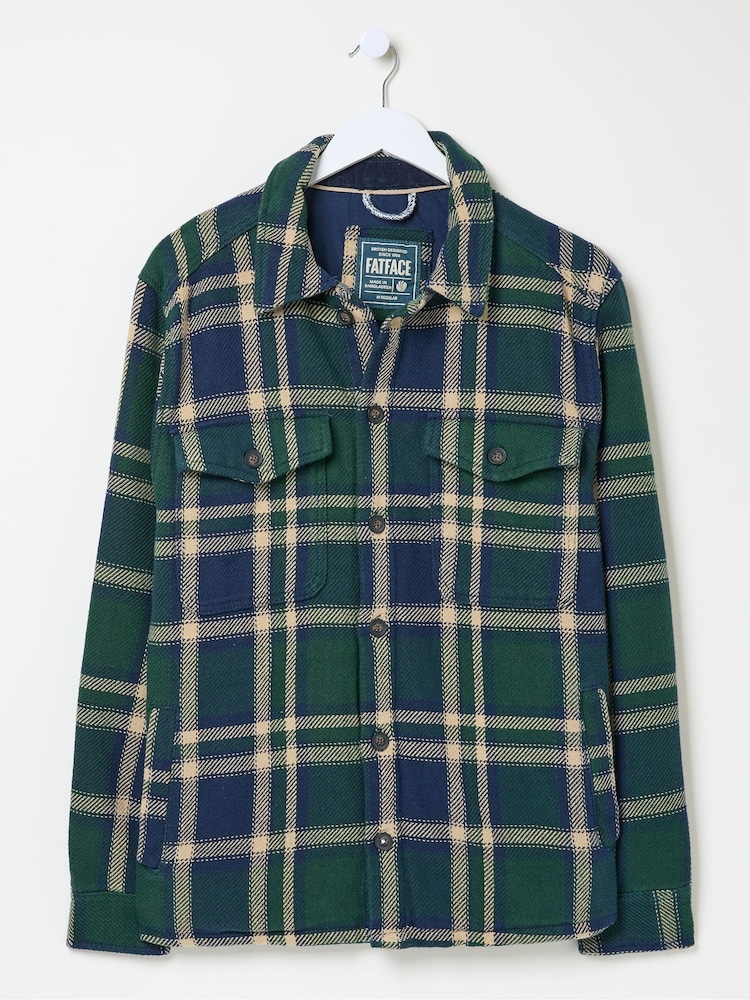 FatFace Ryton Dark Green Check Overshirt - Image 5 of 5 FatFace Ryton Dark Green Check Overshirt - Image 5 of 5