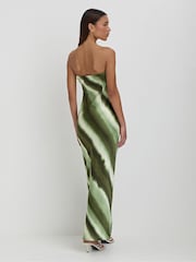 4th & Reckless Green Tessi Satin Printed Maxi Dress - Image 2 of 4