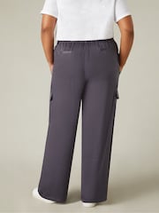 Live Unlimited Grey Curve Satin Cargo Trousers - Image 2 of 6