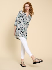 White Stuff Blue Blaire 100% Linen Tunic - Image 1 of 6