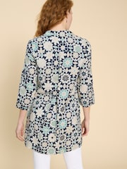 White Stuff Blue Blaire 100% Linen Tunic - Image 2 of 6