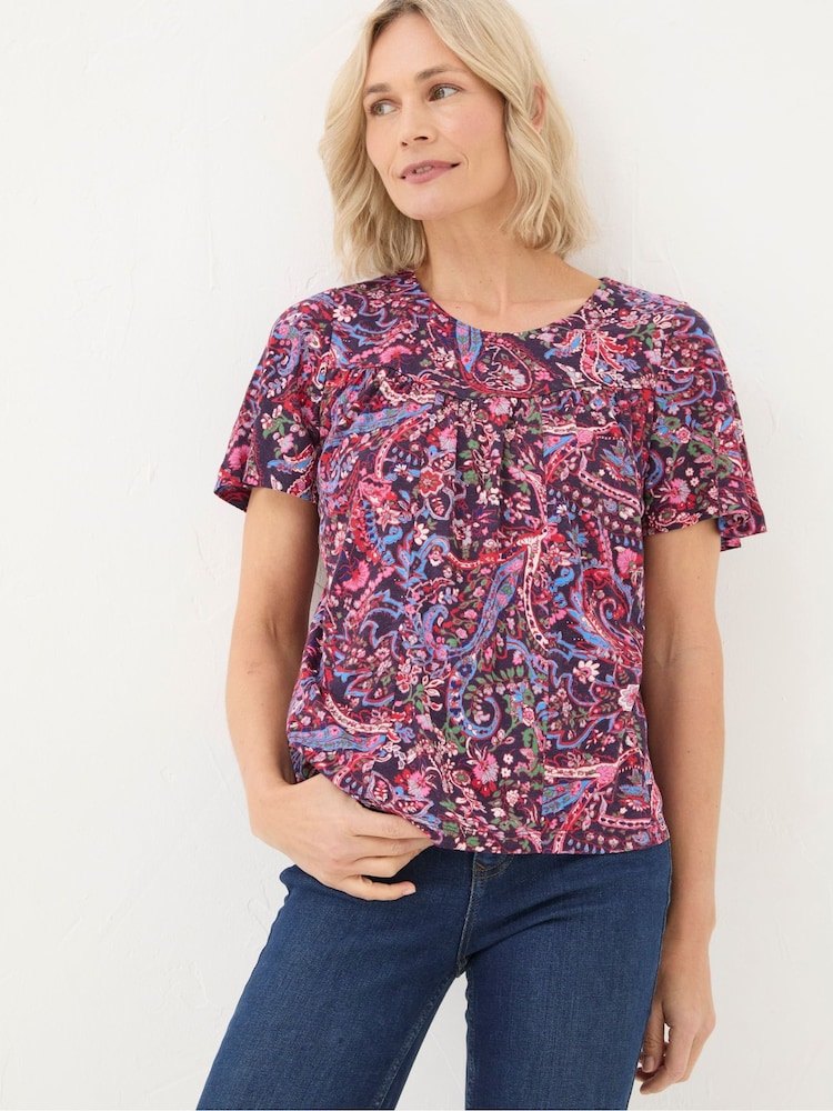 FatFace Purple Bright Paisley Top - Image 1 of 6